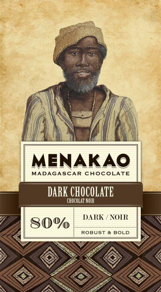 tablette de chocolat noir 80% cacao menako à