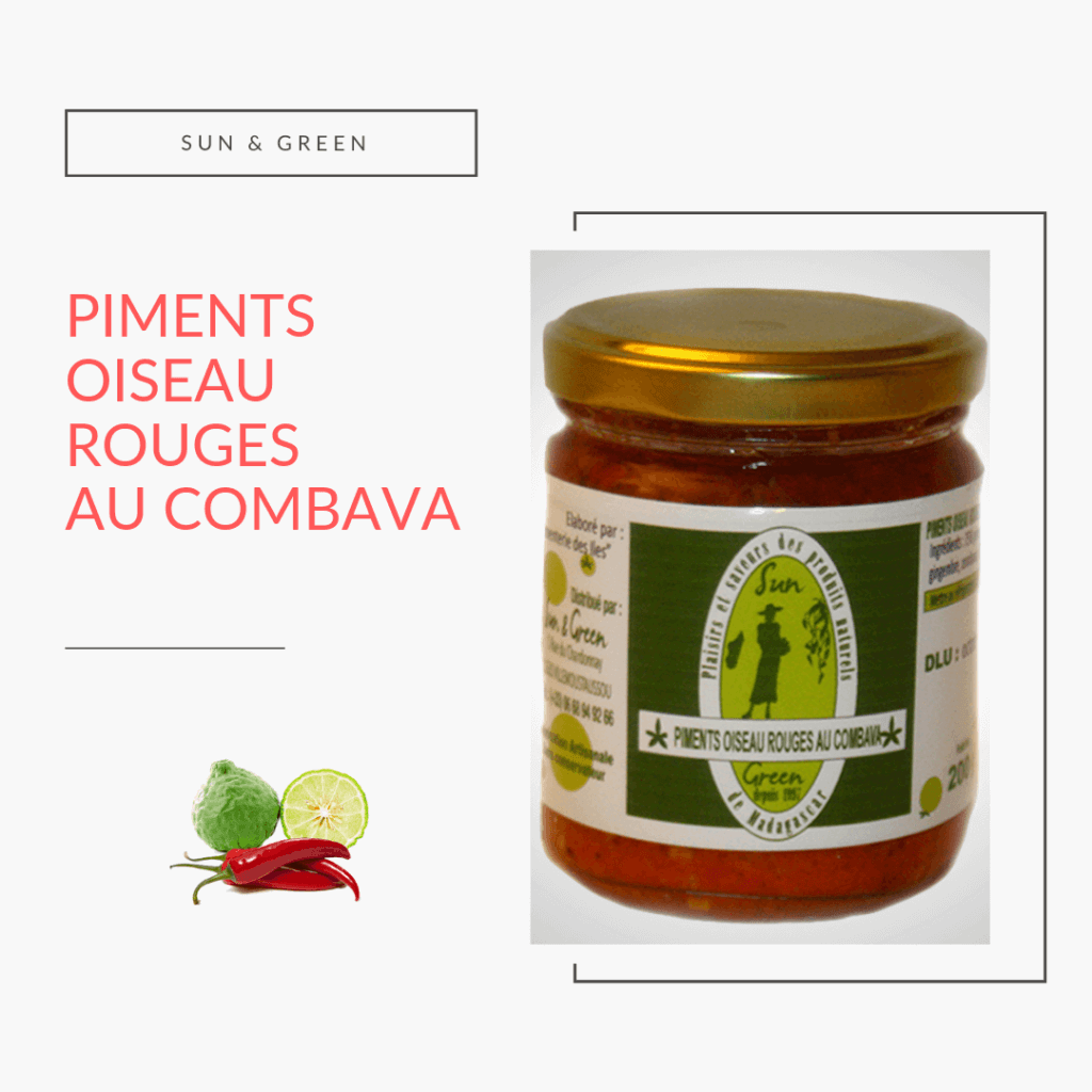 Pot de condiment, piment oiseau et combava 200G