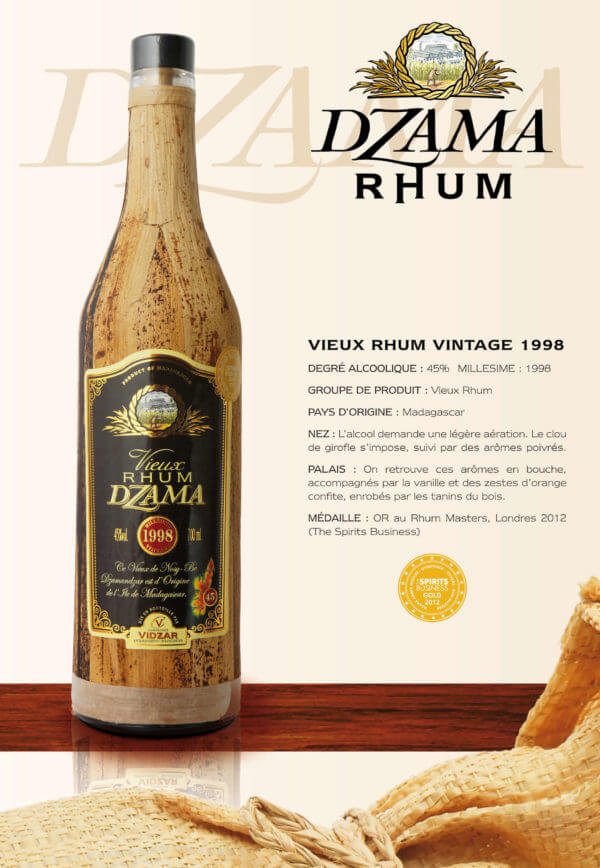 Fiche Rhum Dzama vieux millésimé de 1998