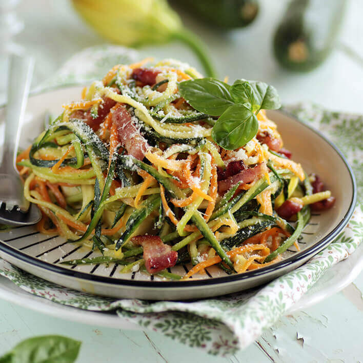 Recette du lieu rôti aux spaghettis de légumes à la vanille